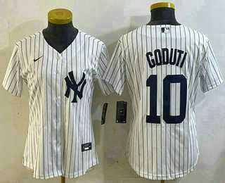 Womens New York Yankees #10 Goduti White Cool Base Stitched Jersey->mlb womens jerseys->MLB Jersey